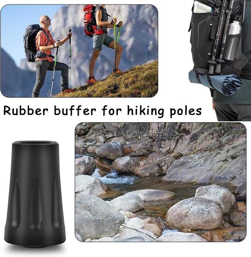 DreamAug 6-Pack Heavy Duty Walking Stick Tips - Reinforced Rubber Ferrules for Trekking Poles, Hiking Sticks & Canes - Universal Fit Non-Slip Replacement Caps - Image 4